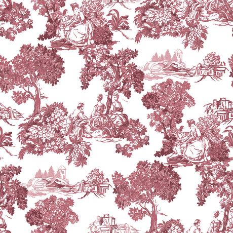Galerie Blooming Garden Toile Red Wallpaper 8343
