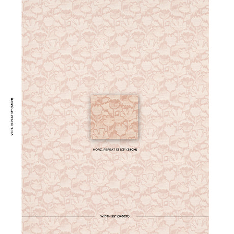 Schumacher Wild Flower Brick Fabric - Eade's Wallpaper