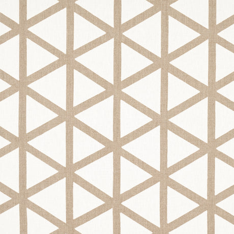 Schumacher Tipton Appliqué Flax Fabric - Eade's Wallpaper
