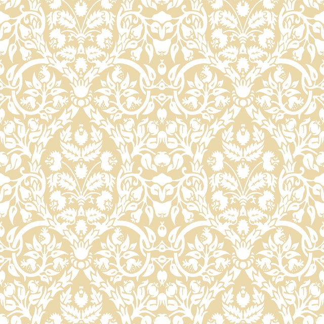 Galerie Blooming Garden Damask Yellow Wallpaper 8347