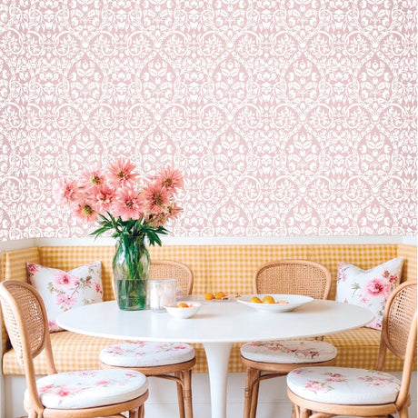 Galerie Blooming Garden Damask Pink Wallpaper 8348