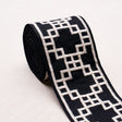 Schumacher 83593 SQUARED AWAY TRELLIS TAPE in BLACK Trim - S