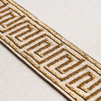 Schumacher 83641 DELPHI BEADED TAPE in GOLD ON NATURAL Trim 