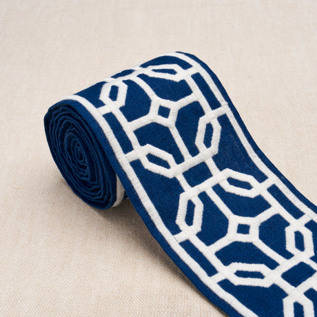 Schumacher 83651 GAZEBO TRELLIS TAPE in NAVY Trim - STATEMEN