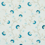 Schumacher Iyla Embroidery Mineral & Teal Fabric