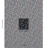 Schumacher Iyla Embroidery Midnight & Rouge Fabric