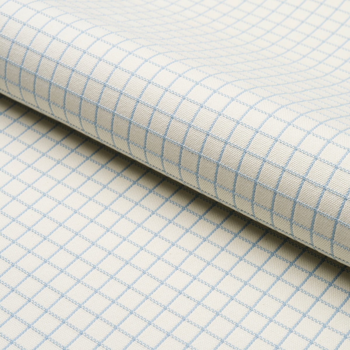Schumacher Georgie Reversible Check China Blue Fabric