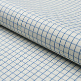 Schumacher Georgie Reversible Check Indigo Fabric