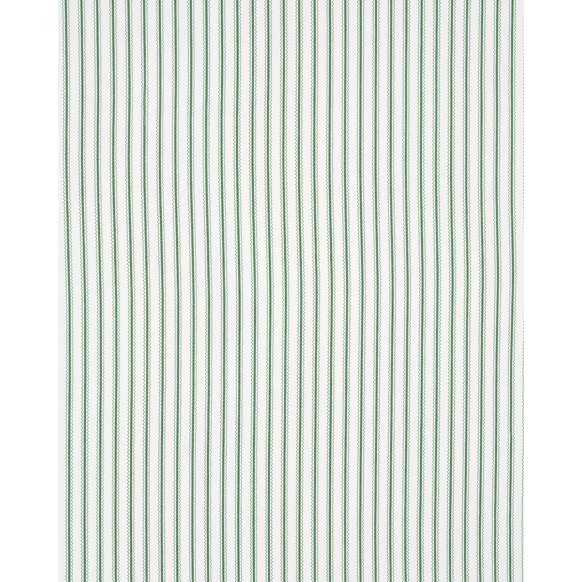 Schumacher Birdie Ticking Stripe Leaf Green Fabric