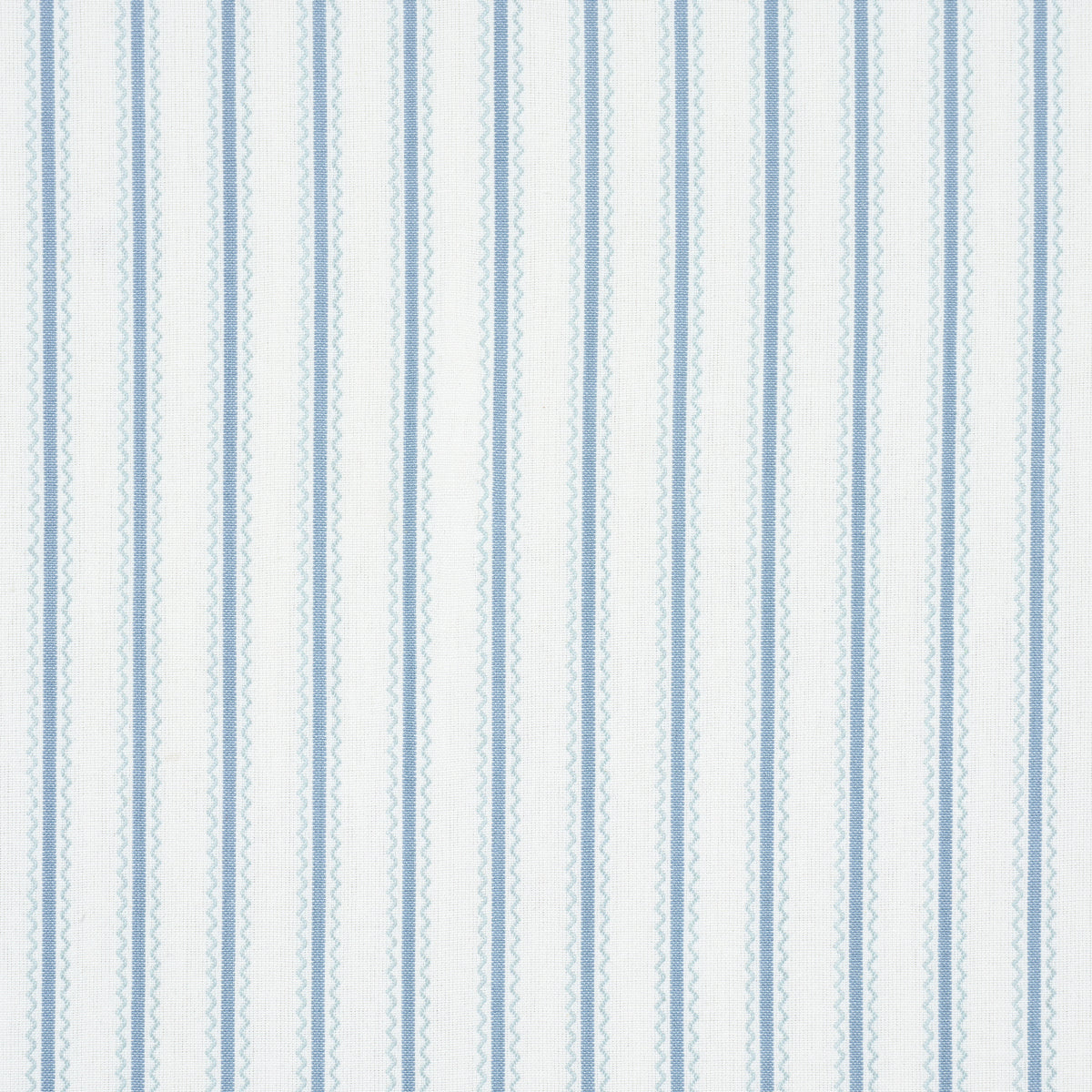 Schumacher Birdie Ticking Stripe China Blue Fabric