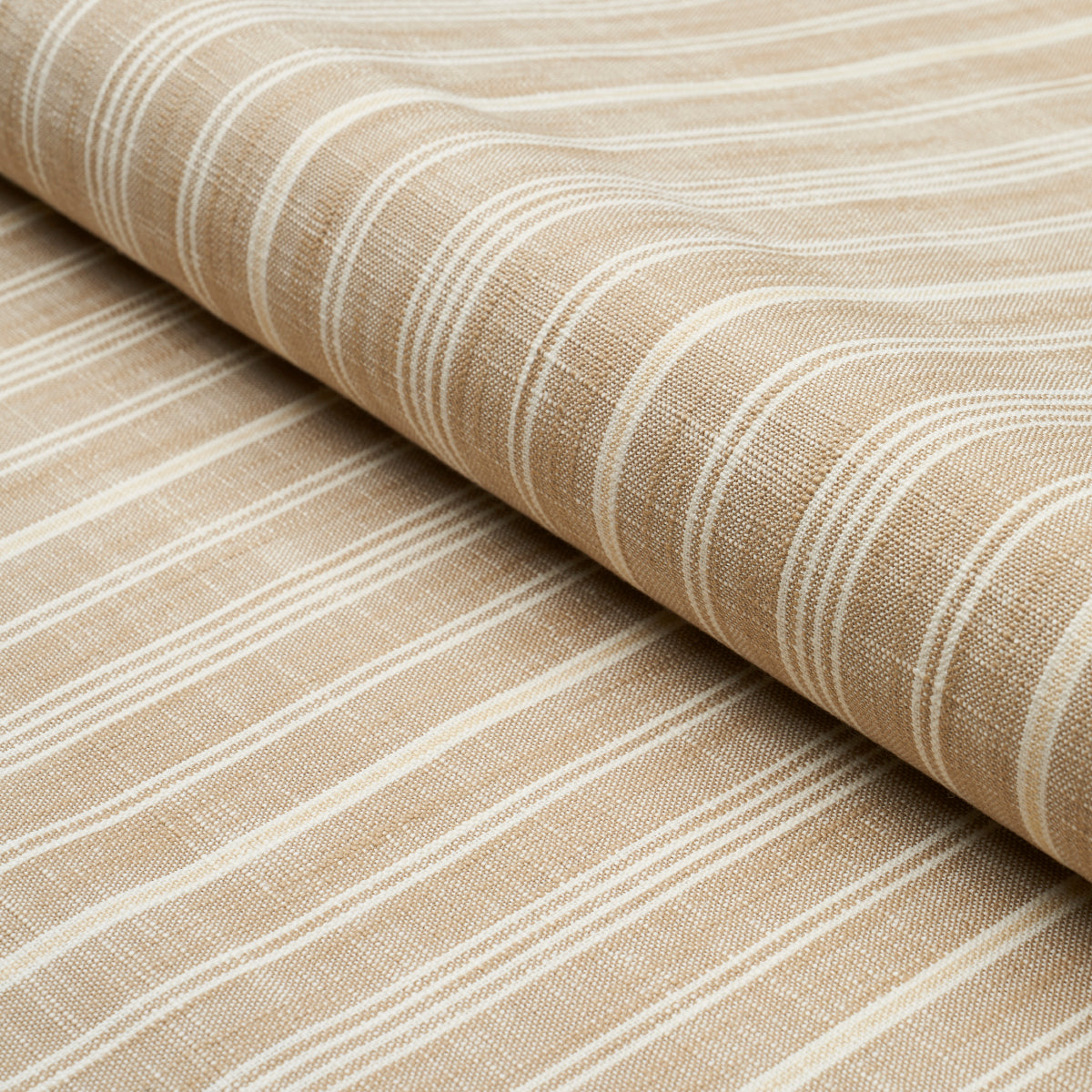 Schumacher Lucy Stripe Neutral Fabric - Eade's Wallpaper