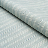 Schumacher Lucy Stripe China Blue Fabric - Eade's Wallpaper