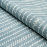 Schumacher Lucy Stripe Indigo Fabric - Eade's Wallpaper