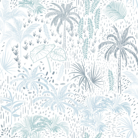 Veer Decor Etched Tropic Blue Peel and Stick Wallpaper 8375-