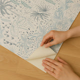 Veer Decor Etched Tropic Blue Peel and Stick Wallpaper 8375-