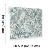 Veer Decor Birdsong Tropic Blue Peel & Stick Wallpaper 8375-