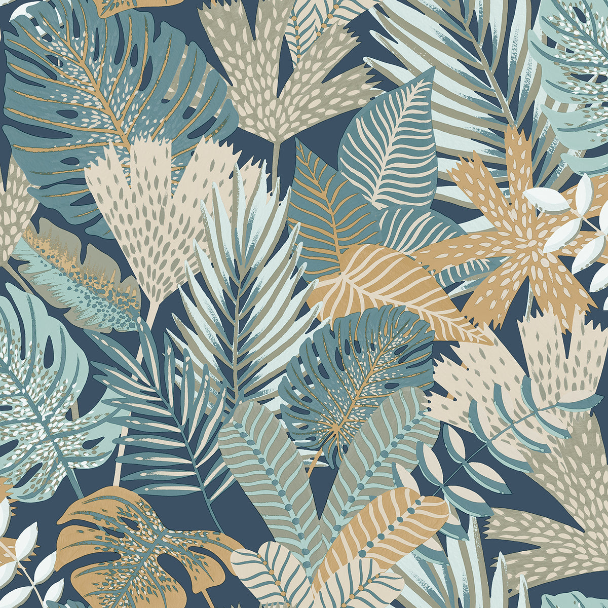 Veer Decor Jungle Canopy Navy Peel & Stick Wallpaper 8375-AC