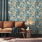 Veer Decor Jungle Canopy Navy Peel & Stick Wallpaper 8375-AC