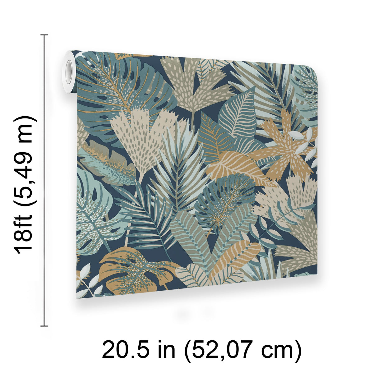 Veer Decor Jungle Canopy Navy Peel & Stick Wallpaper 8375-AC