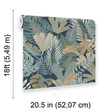 Veer Decor Jungle Canopy Navy Peel & Stick Wallpaper 8375-AC