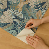 Veer Decor Jungle Canopy Navy Peel & Stick Wallpaper 8375-AC