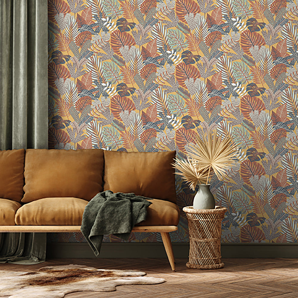 Veer Decor Jungle Canopy Gold Peel & Stick Wallpaper 8375-AC