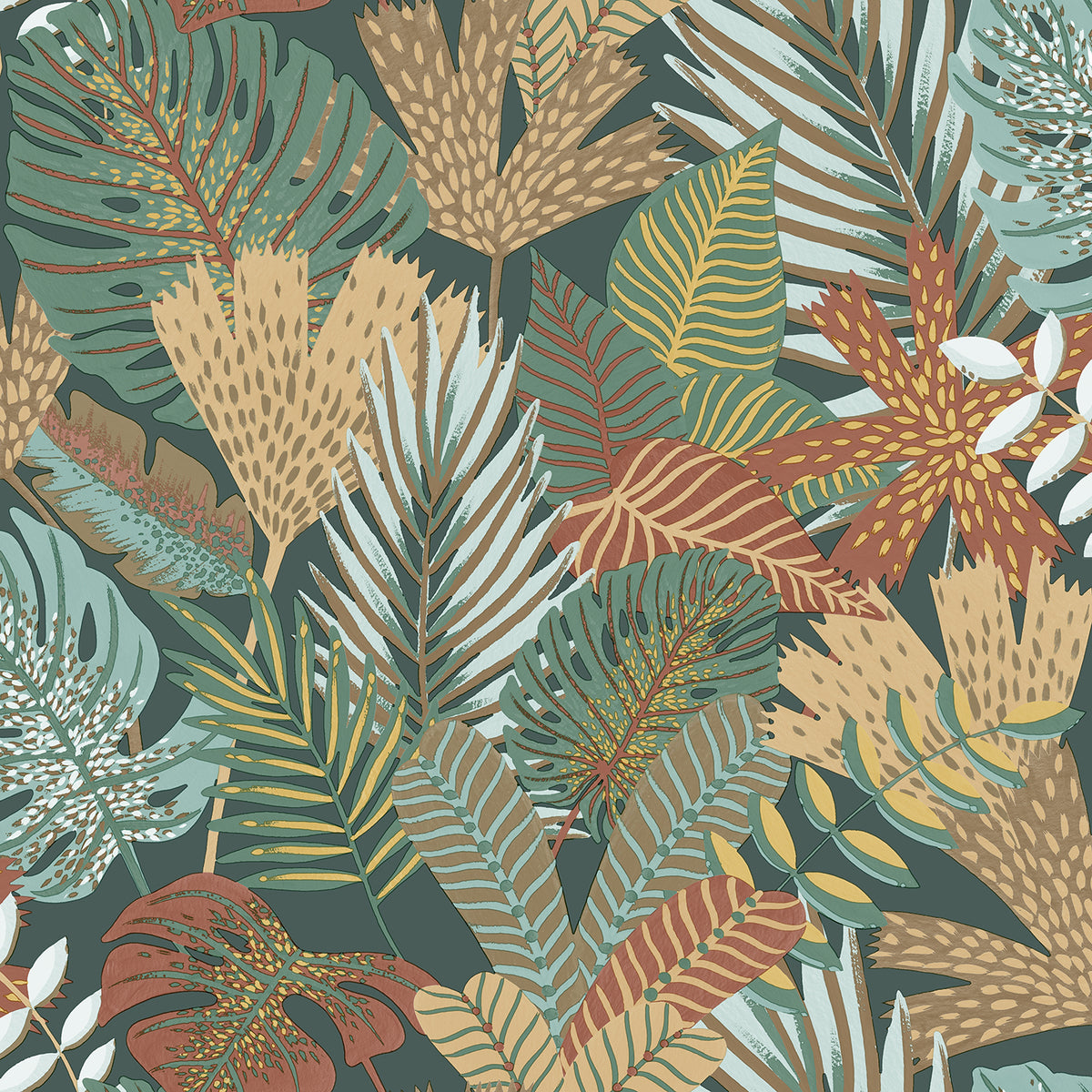 Veer Decor Jungle Canopy Green Peel & Stick Wallpaper 8375-A
