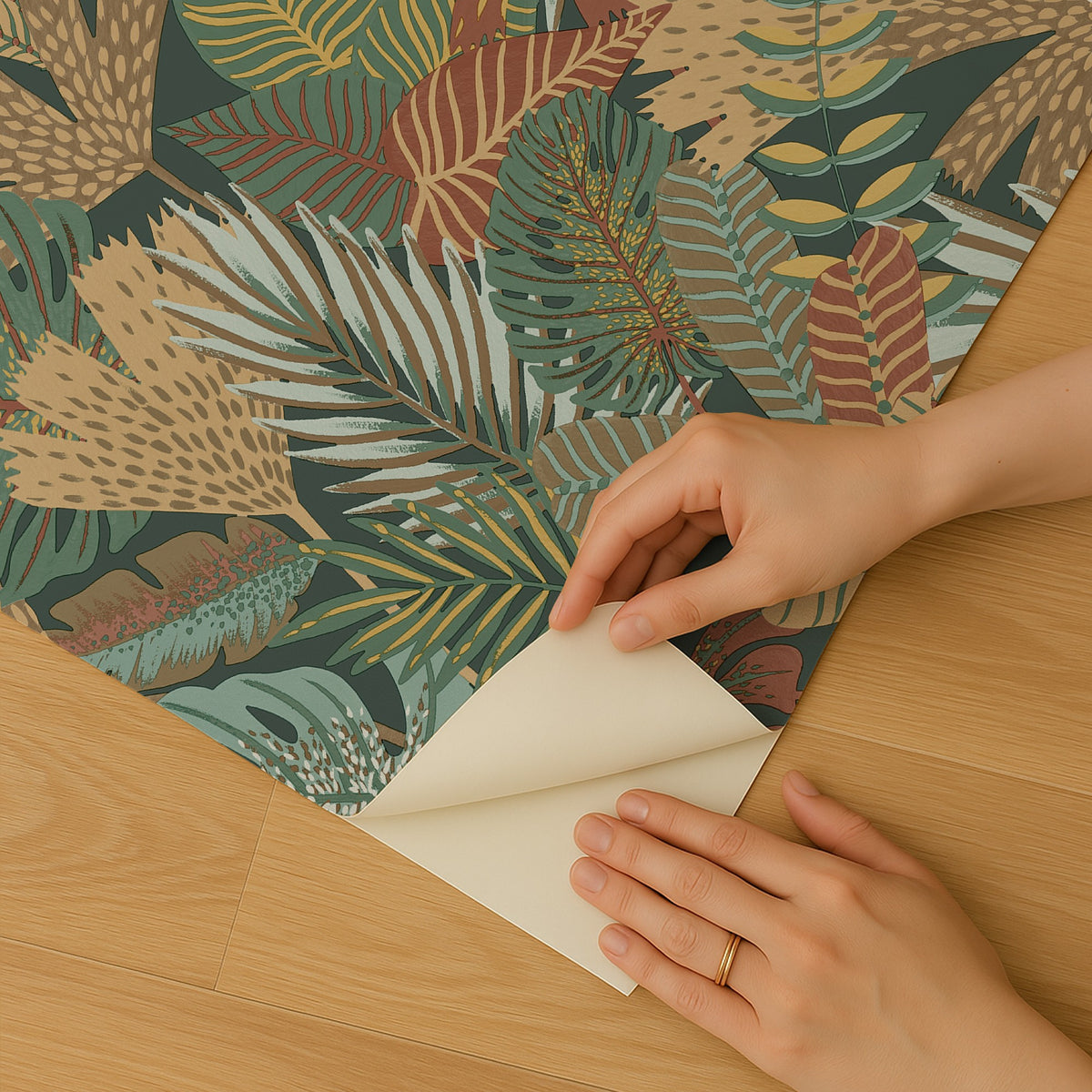 Veer Decor Jungle Canopy Green Peel & Stick Wallpaper 8375-A