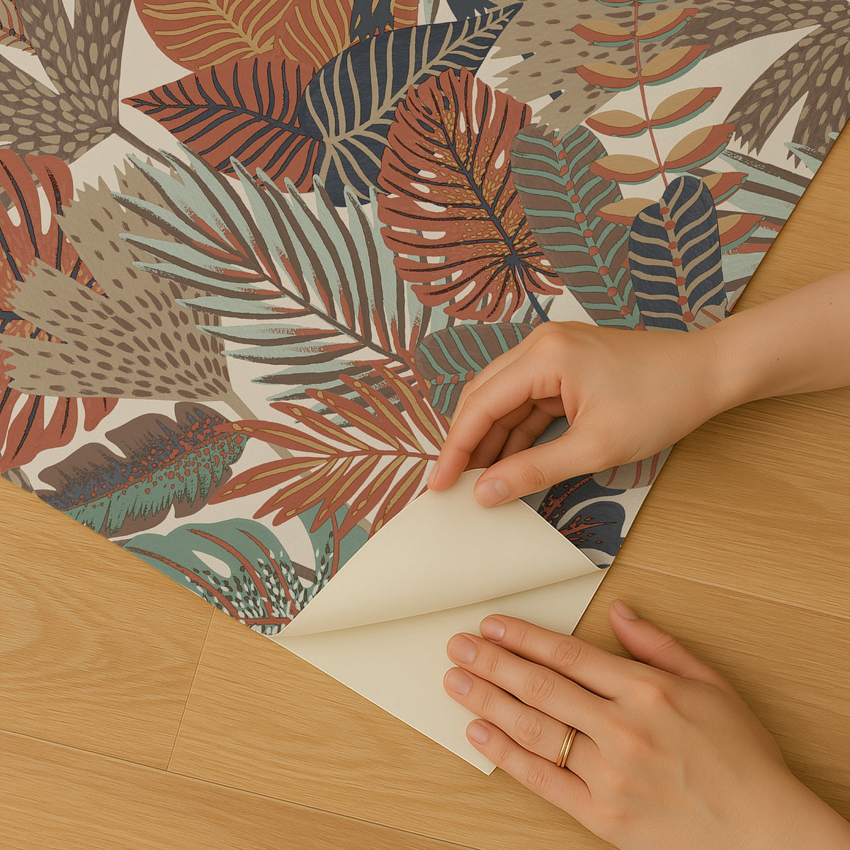 Veer Decor Jungle Canopy Cream Peel & Stick Wallpaper 8375-A