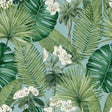 Veer Decor Island Eden Blue Peel & Stick Wallpaper 8375-AD1