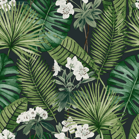 Veer Decor Island Eden Black Peel & Stick Wallpaper 8375-AD2