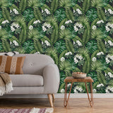 Veer Decor Island Eden Black Peel & Stick Wallpaper 8375-AD2