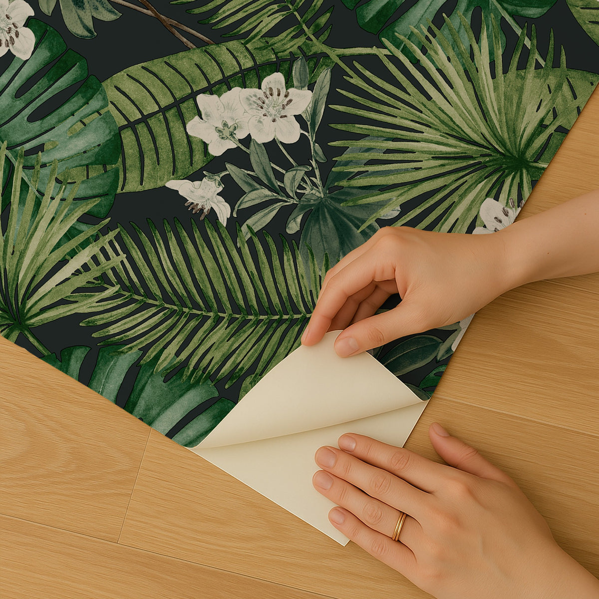 Veer Decor Island Eden Black Peel & Stick Wallpaper 8375-AD2