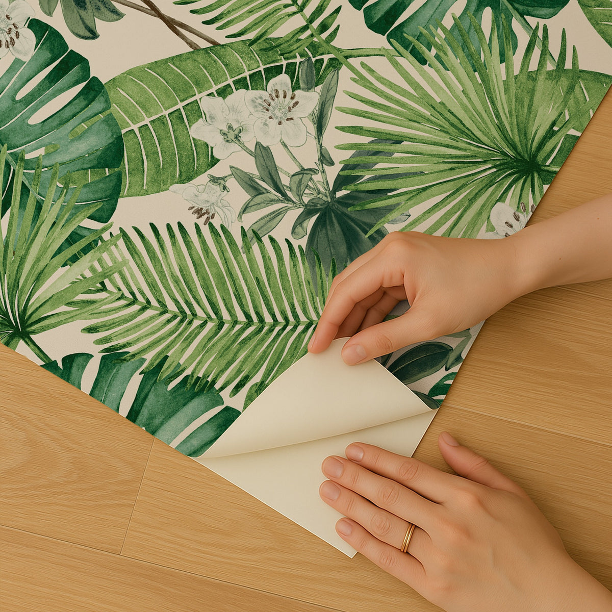 Veer Decor Island Eden Cream Peel & Stick Wallpaper 8375-AD4