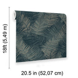 Veer Decor Palm Haven Blue Peel & Stick Wallpaper 8375-AE1