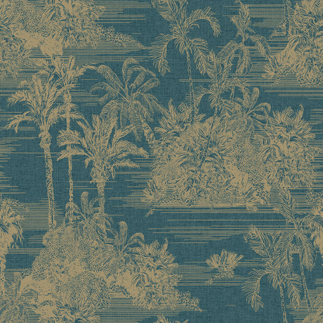 Veer Decor Tropic Archive Toile Teal Peel & Stick Wallpaper 
