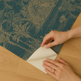 Veer Decor Tropic Archive Toile Teal Peel & Stick Wallpaper 