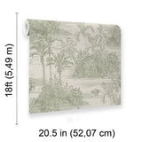 Veer Decor Tropic Archive Toile Sage Peel & Stick Wallpaper 