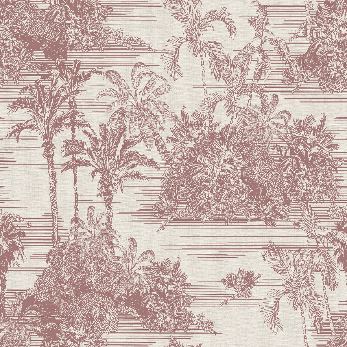 Veer Decor Tropic Archive Toile Red Peel & Stick Wallpaper 8