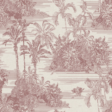 Veer Decor Tropic Archive Toile Red Peel & Stick Wallpaper 8