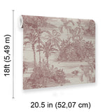 Veer Decor Tropic Archive Toile Red Peel & Stick Wallpaper 8