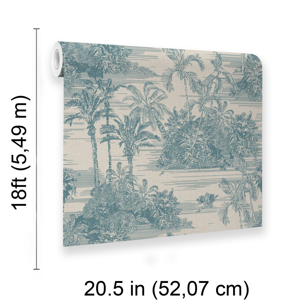 Veer Decor Tropic Archive Toile Blue Peel & Stick Wallpaper 