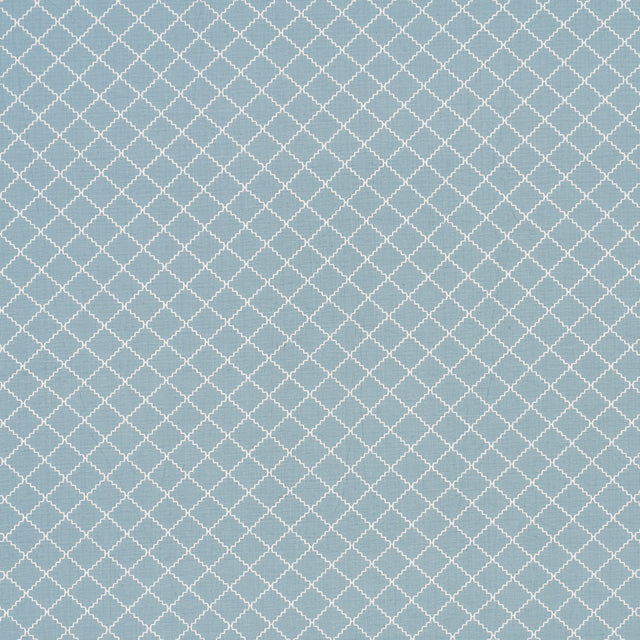 Schumacher Maggie Lattice China Blue Fabric - Eade's Wallpaper