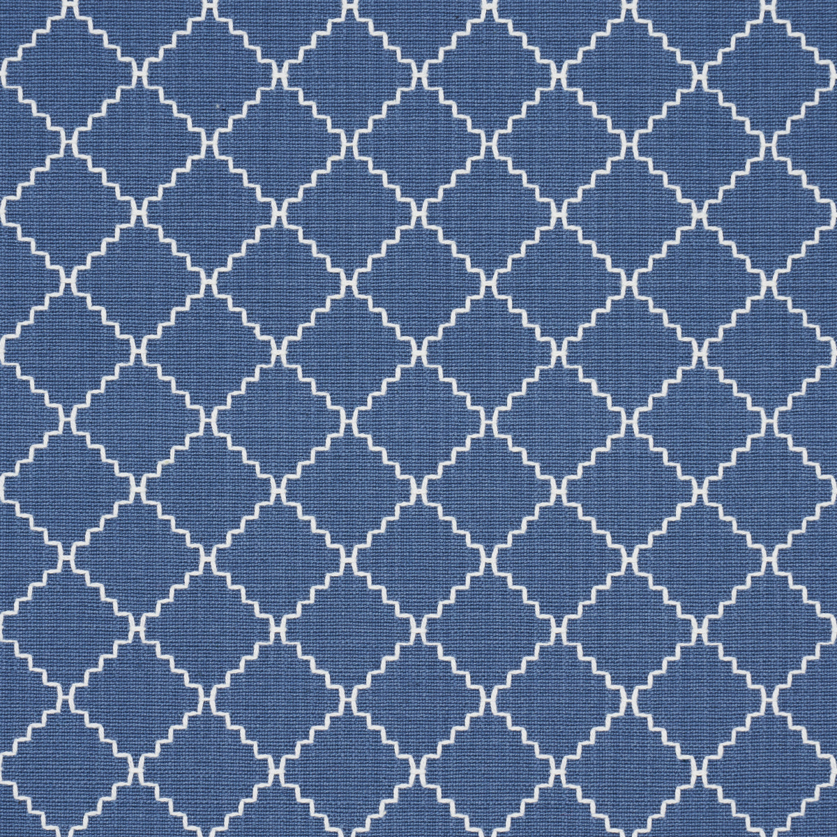 Schumacher Maggie Lattice Cobalt Fabric - Eade's Wallpaper