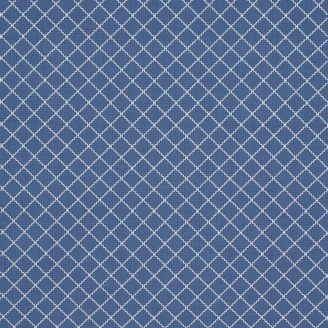 Schumacher Maggie Lattice Cobalt Fabric - Eade's Wallpaper