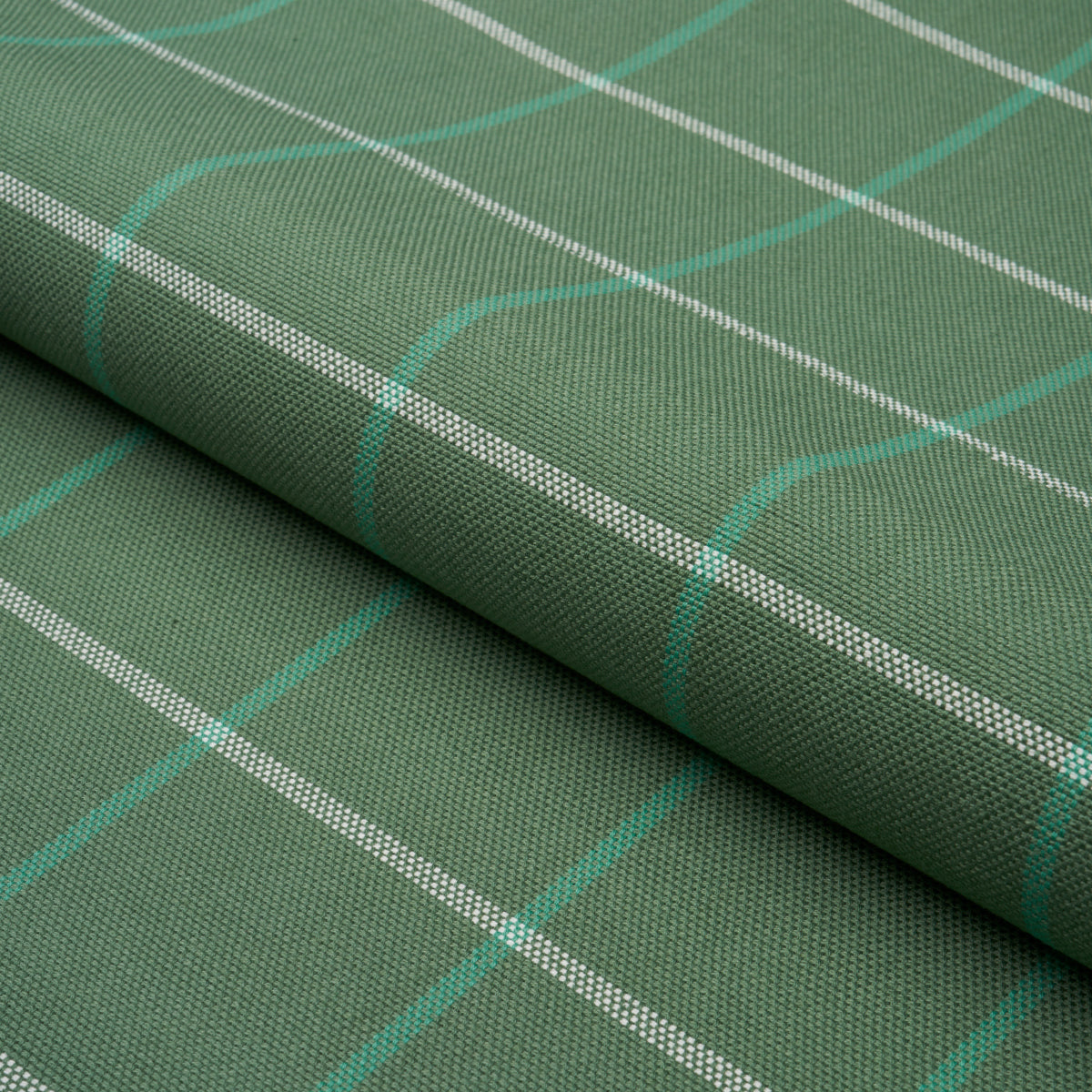 Schumacher Frannie Windowpane Green Fabric