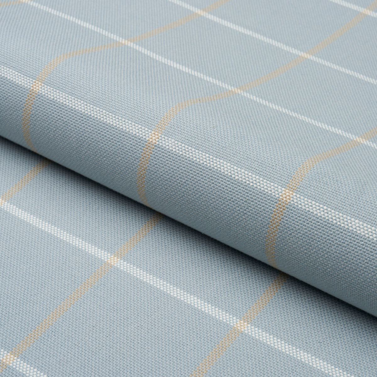 Schumacher Frannie Windowpane Light Blue Fabric
