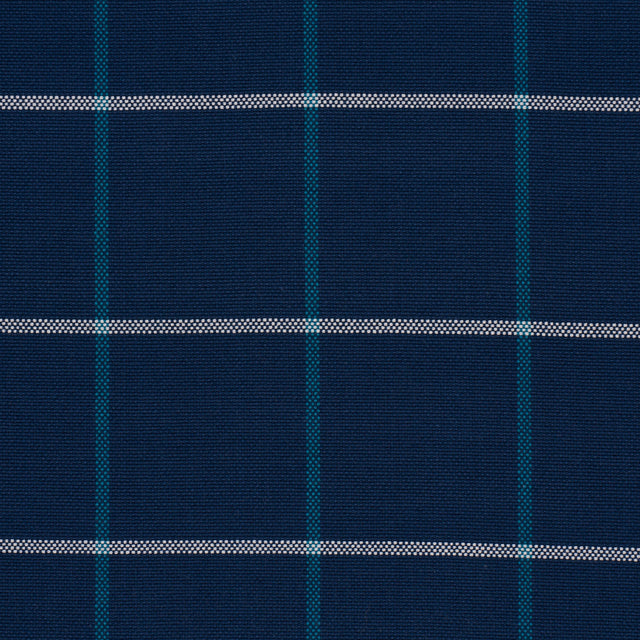 Schumacher 83787 FRANNIE WINDOWPANE in NAVY Fabric - MARK D.