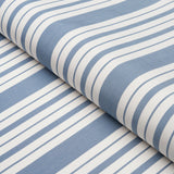 Schumacher Markie Stripe Cobalt Fabric - Eade's Wallpaper
