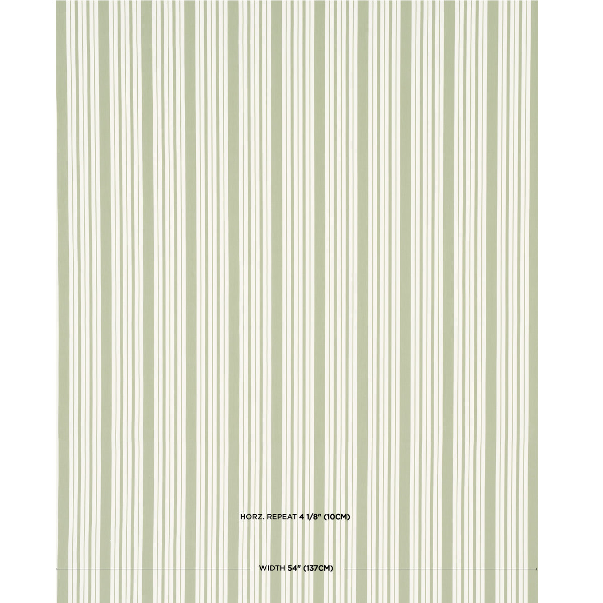 Schumacher Markie Stripe Leaf Green Fabric - Eade's Wallpaper
